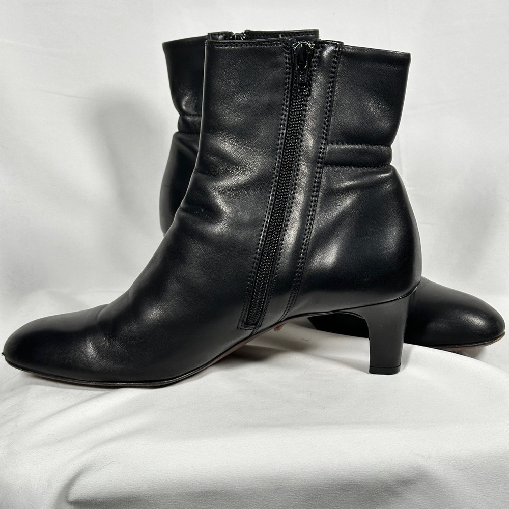 AGL leather ankle boots essential mid heel zip Italian design 38.5 black - Picture 11 of 11